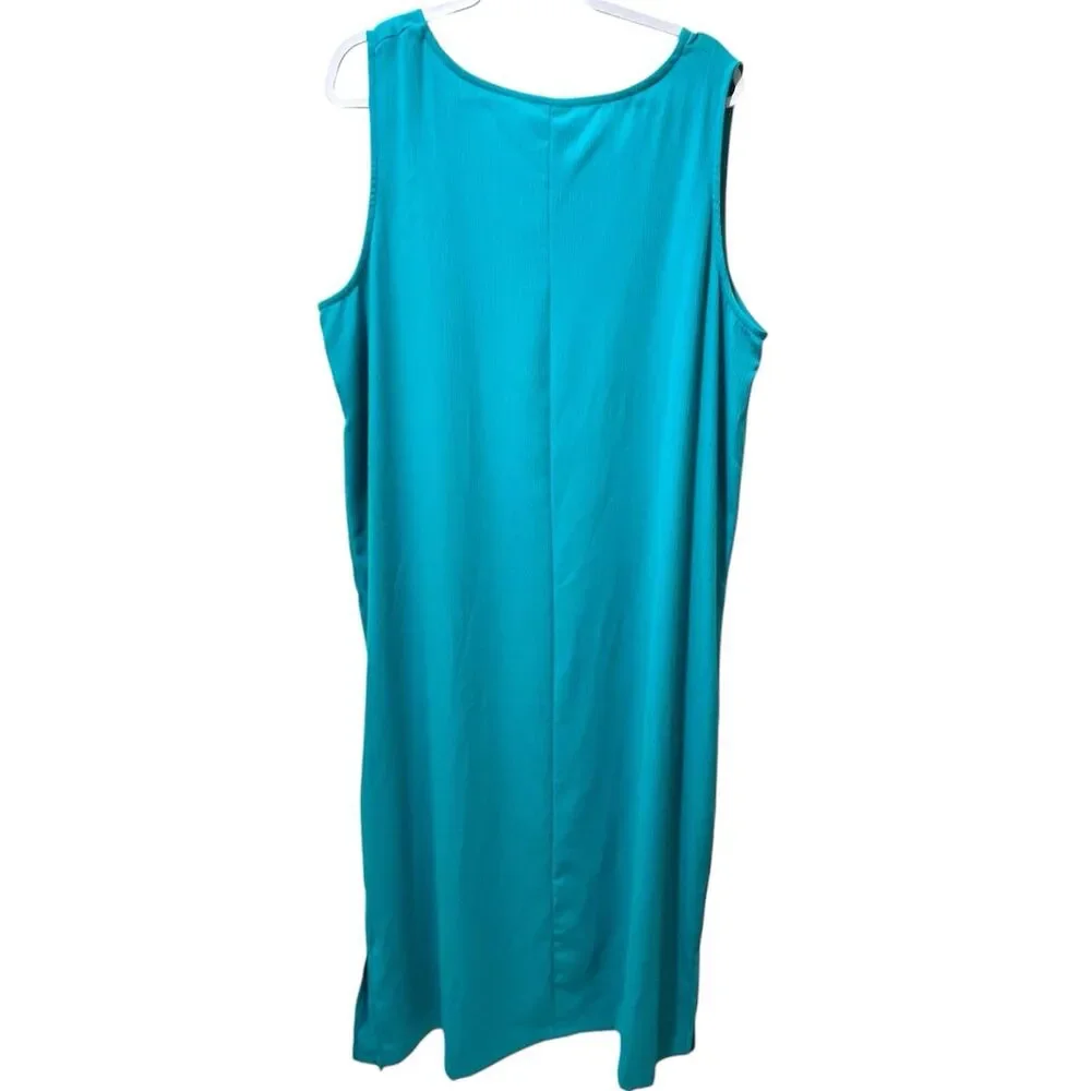 Teddi Women's 2X Turquoise Embroidered Sleeveless Maxi Dress NWT Plus Size